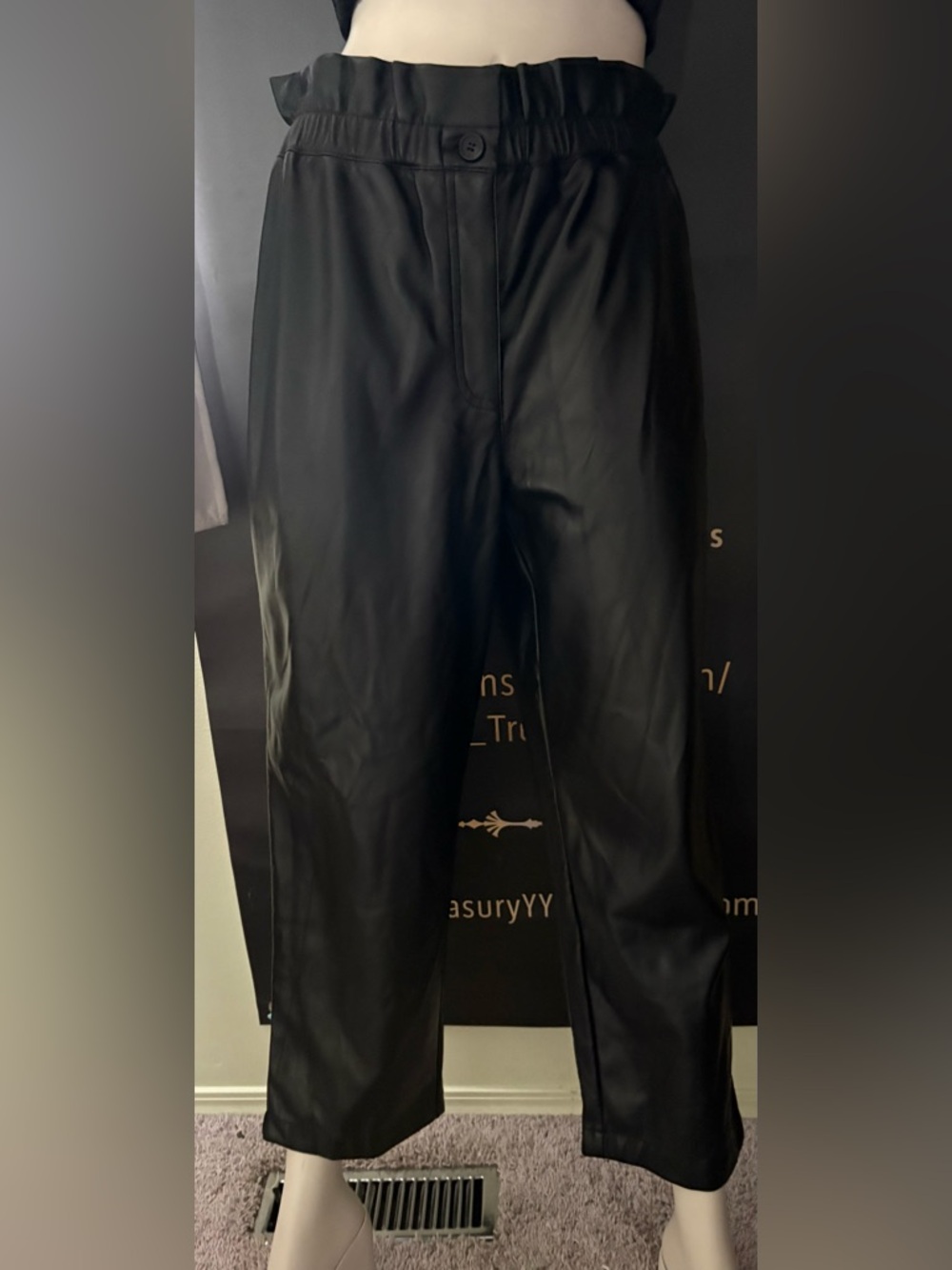 Rachel Zoe Black Faux Leather Waistband Pants